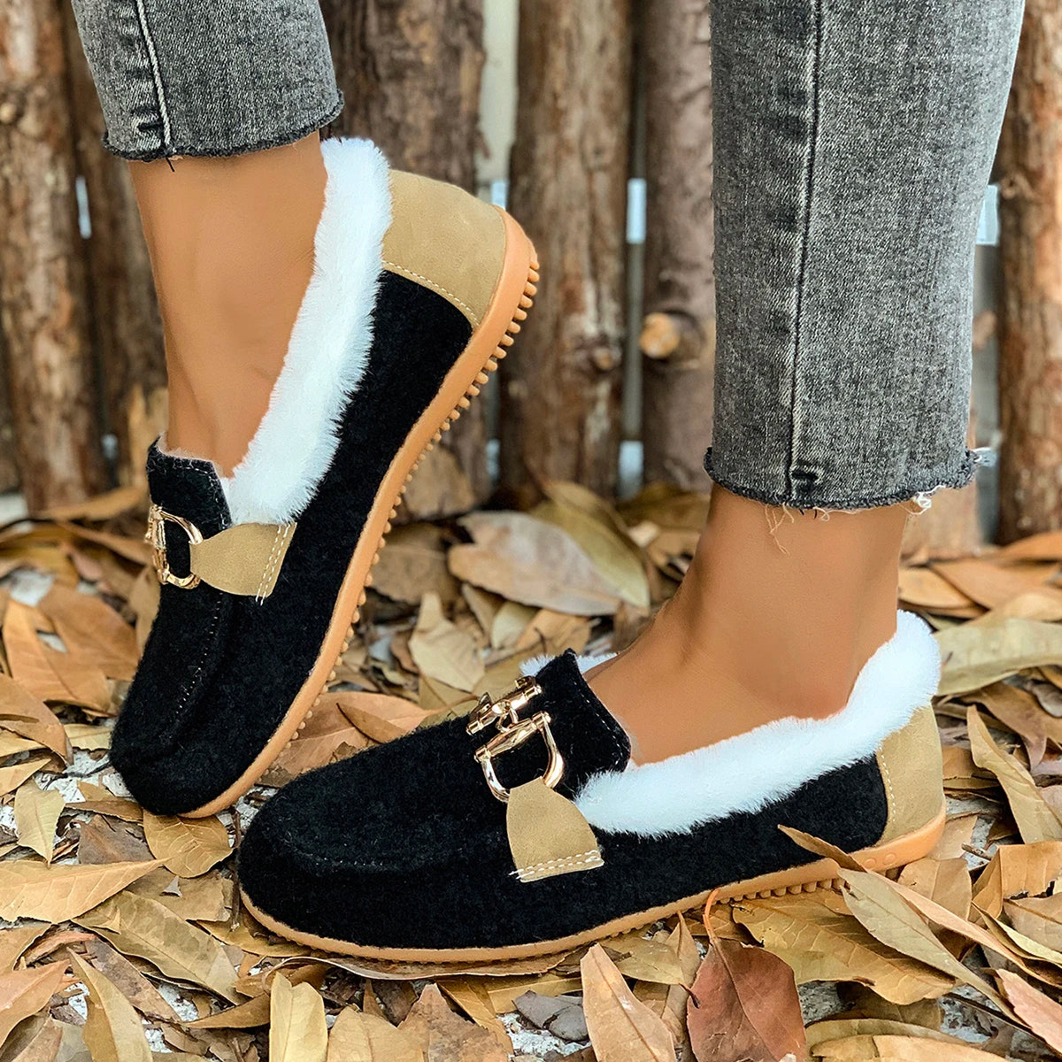 New Women Snow Flats Boots Winter Warm Plush Outdoor Boots Women Winter Casual Flats Shoes Women Fashion Flat Comfortable Shoes Secondary image