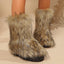New Women's Winter Snow Boots Outdoor Luxury Furry Faux Fox Fur New Fashion Boots WomanPlush Warm Platform Shoes Bottes