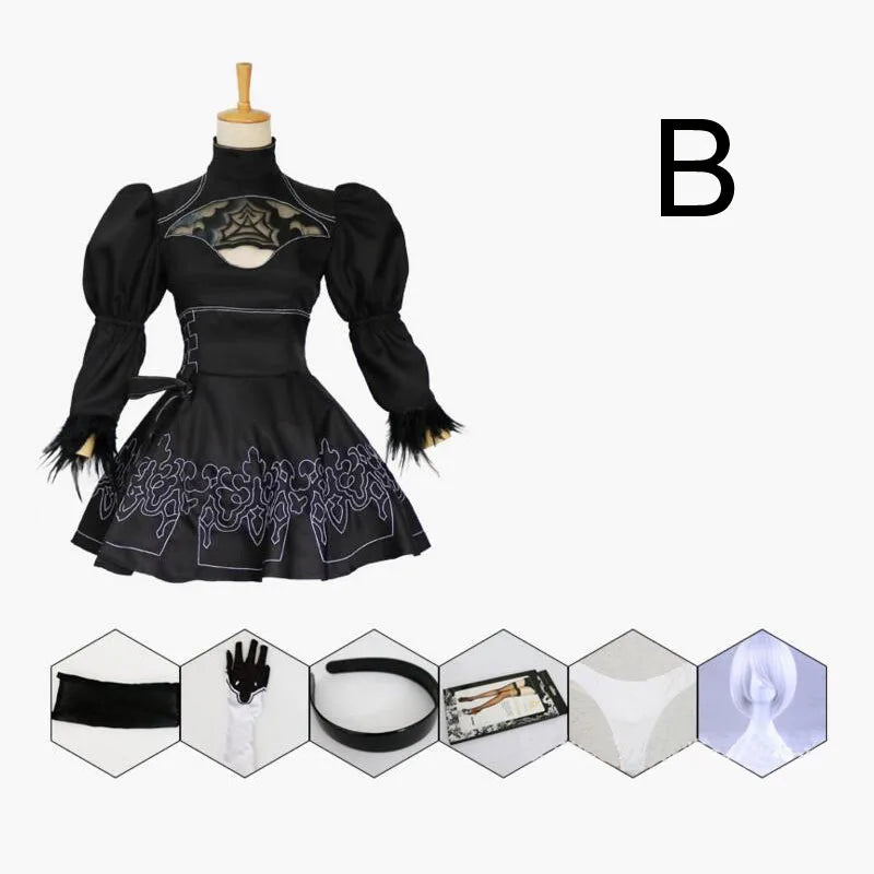 Nier Automata Yorha 2B Cosplay Anime Women Fancy Halloween Party Costume