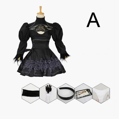 Nier Automata Yorha 2B Cosplay Anime Women Fancy Halloween Party Costume