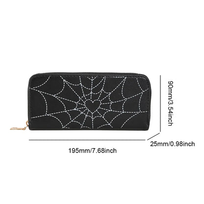 Novelty Halloween Gothic Coffin Shape Spider Web Sling PU Leather Bag