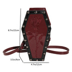Novelty Halloween Gothic Coffin Shape Spider Web Sling PU Leather Bag