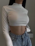 Y2K Cropped Long Sleeve Crop Top