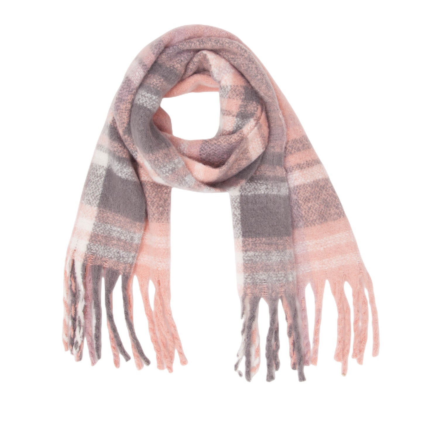 New Autumn Winter Thickened Coarse-tassel Plaid Warm Scarf