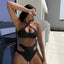 Solid Sheer Strappy Bikini Sets