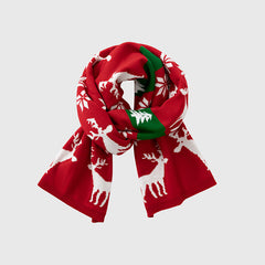 Textured Ribbed Knit Christmas Scarf
