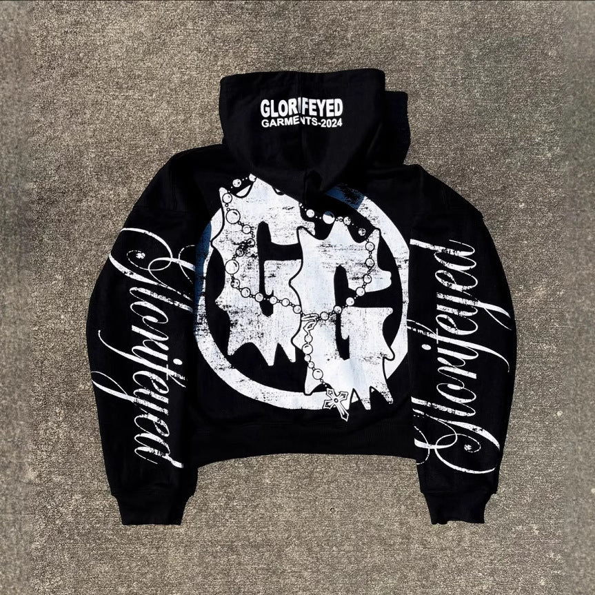 Y2K Graphic Print Zipper Hoodie Secondary image