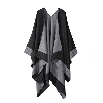 Plain-colored Double-sided Cape Autumn Winter Simple Scarf