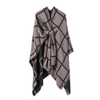 Best-selling Side-tied Plaid Split Cape Warm Cross-border Scarf