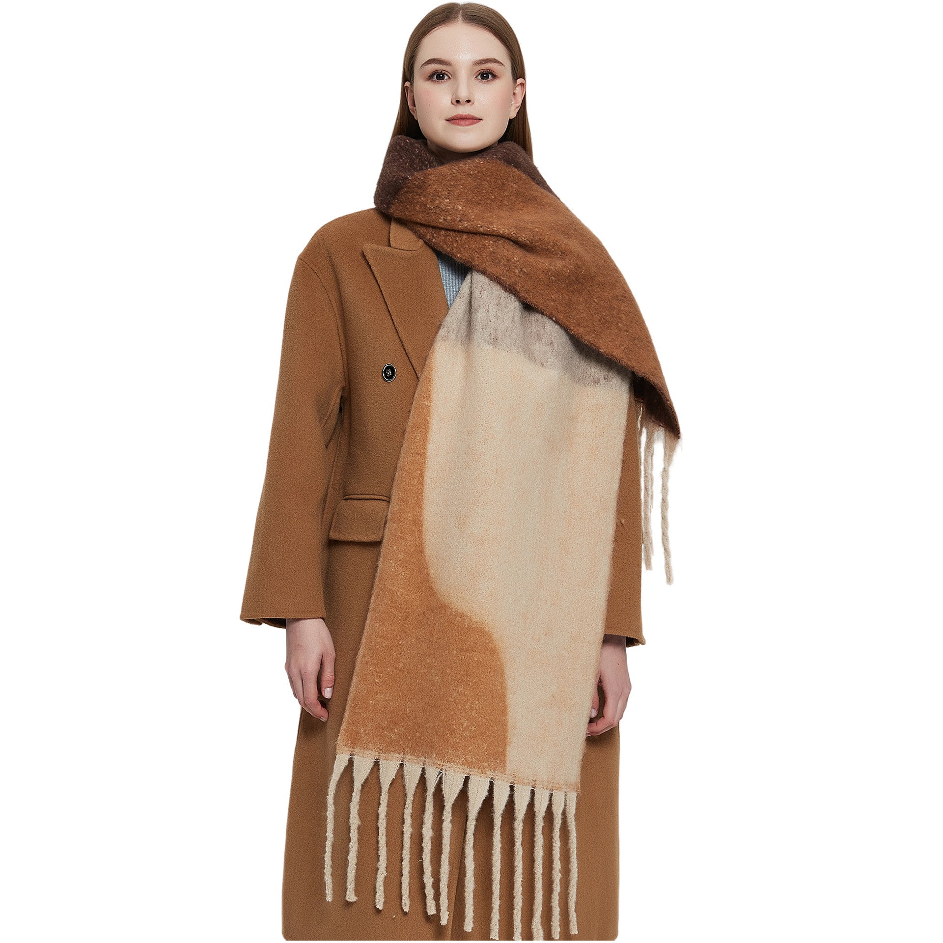 Thickened Cape Autumn Winter Loop-yarn Geometric Scarf Main image