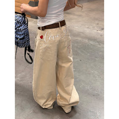 American Vintage Embroidered Wide Jeans