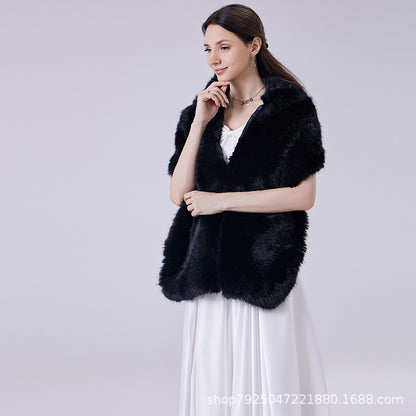 Bridal Wedding Faux-fur Dress Long Winter Scarf