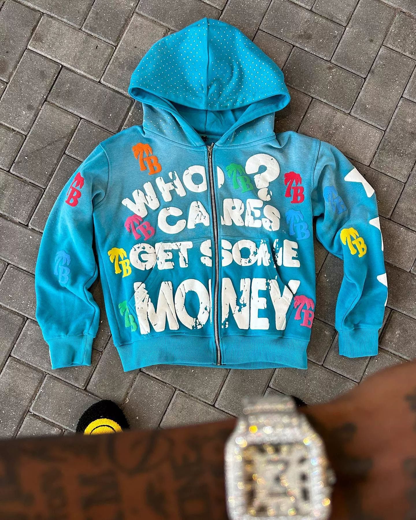 Retro Letter Print Y2K Loose Comfortable Zip Hoodie Secondary image