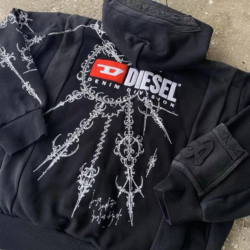 Skull Butterfly Graphic Print Zip Hoodie Secondary image