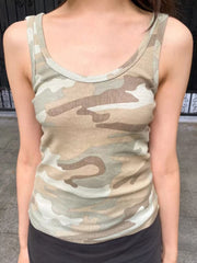 Camo Print Racerback Tank Top