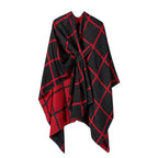 Best-selling Side-tied Plaid Split Cape Warm Cross-border Scarf