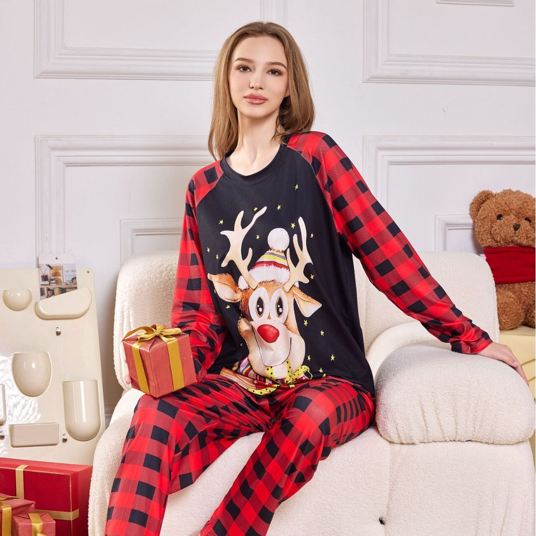 Festive Fun Printed Cozy Comfortable Relaxed Stylish Long-Sleeve Christmas Suit Main image