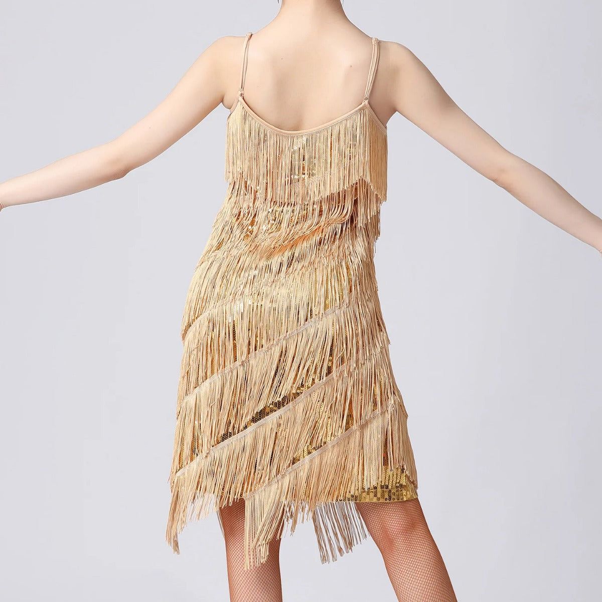 Tassel Sequin Spaghetti Strap Cocktail Dress Secondary image