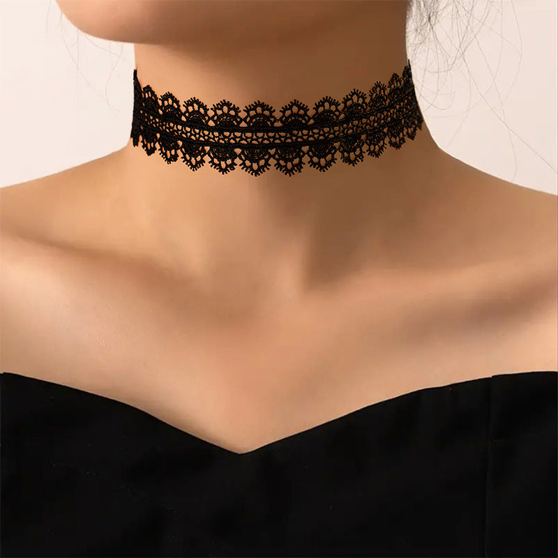 2024 Gothic Choker Black Lace Punk Lolita Sweet Cool Necklace Main image