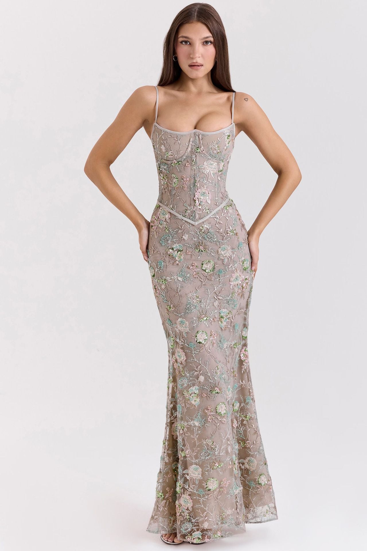 Sequin Cami Elegant Evening Maxi Dress