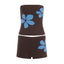 Knit Floral Flocked Strapless Bodycon Vacation Set