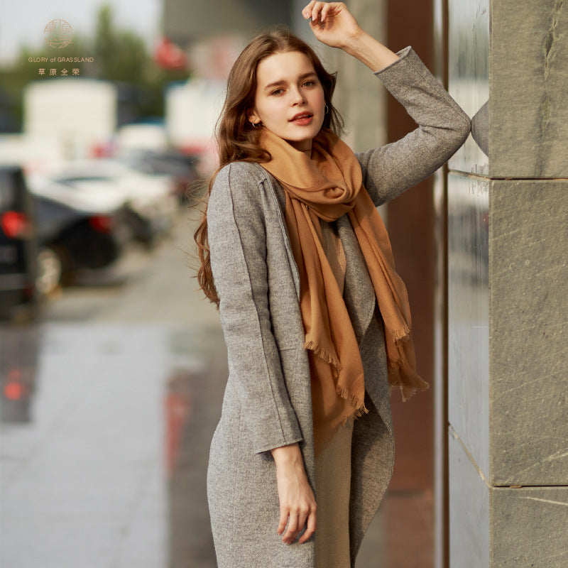 Thick Warm Elegant Plain Wool Cozy Scarf Secondary image