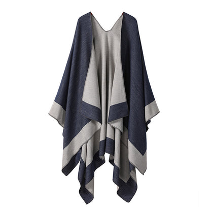 Plain-colored Double-sided Cape Autumn Winter Simple Scarf