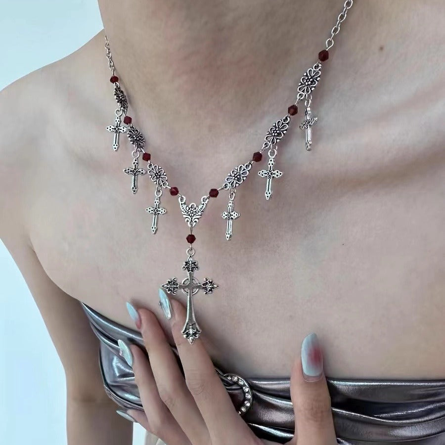 Cross Pendant Dark Gothic Hip-hop Sweet Cool Necklace Secondary image