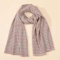 Retro Color-blocked Checkered Soft Comfortable Warm Houndstooth Scarf