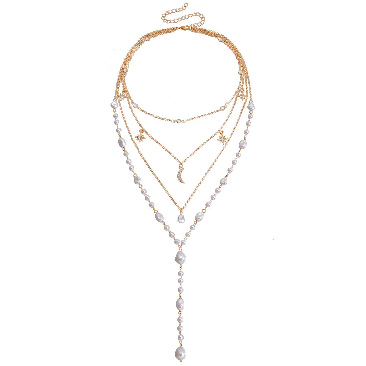 Multi-layer High Gloss Baroque Heart Pearl Necklace Secondary image