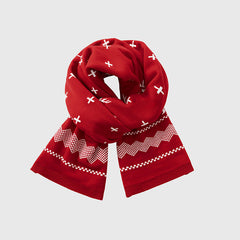Textured Ribbed Knit Christmas Scarf