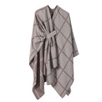 Best-selling Side-tied Plaid Split Cape Warm Cross-border Scarf