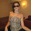 Animal Print Bustier Tank Strapless