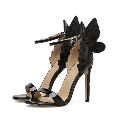 Open Toe Buckle Strap Big Butterfly Wings High Heel Summer High Heel