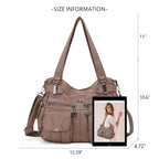 PU Leather Large Designer Women Tote Messenger Crossbody Shoulder Bag