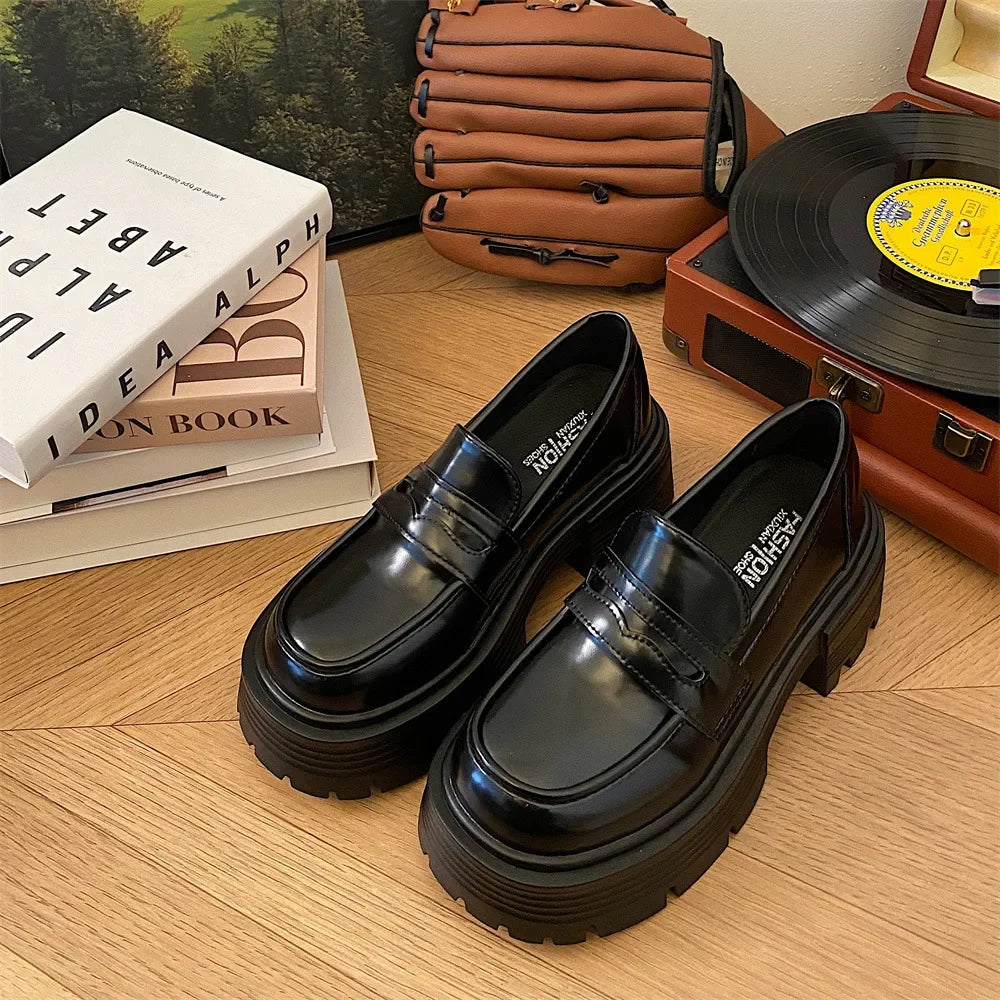 Height Increasing Comfortable Luxury Designer Moccasins Black Casual Loafers Main image
