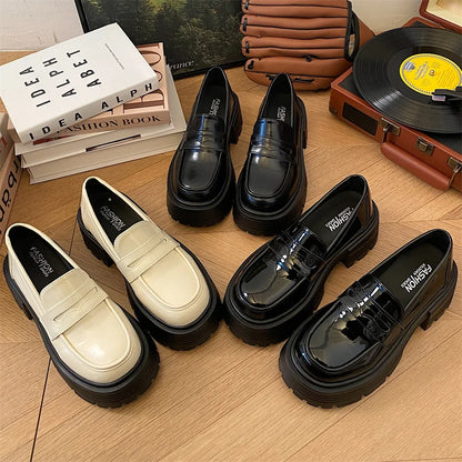 Height Increasing Comfortable Luxury Designer Moccasins Black Casual Loafers