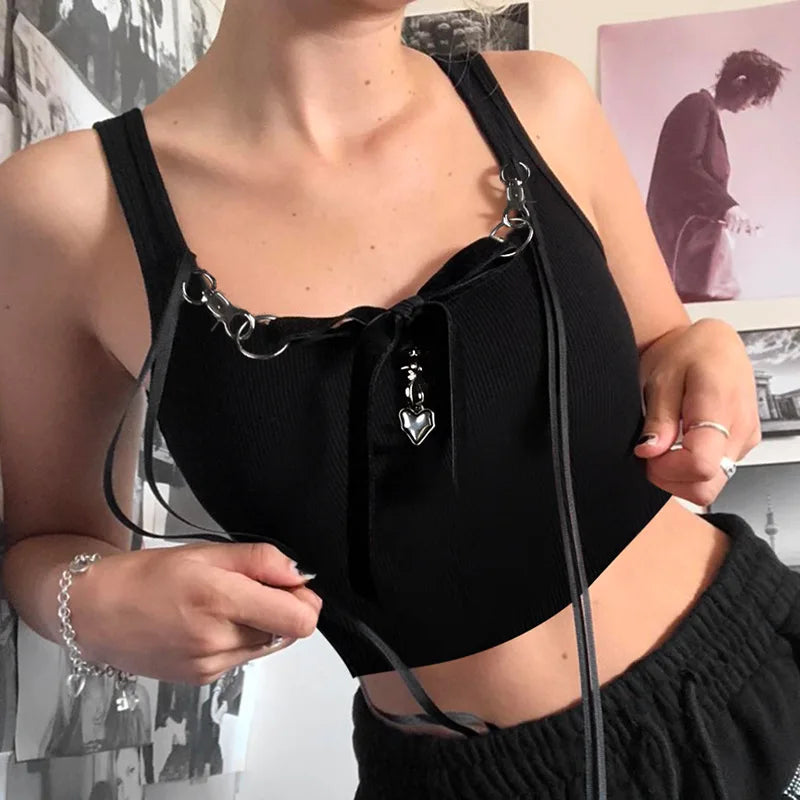 2024 Fashion Personalized Metal Decoration Spicy Girl Crop Top Main image
