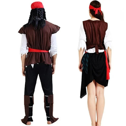 Pirates Caribbean Captain Jack Sparrow Cosplay Carnival Halloween Costume