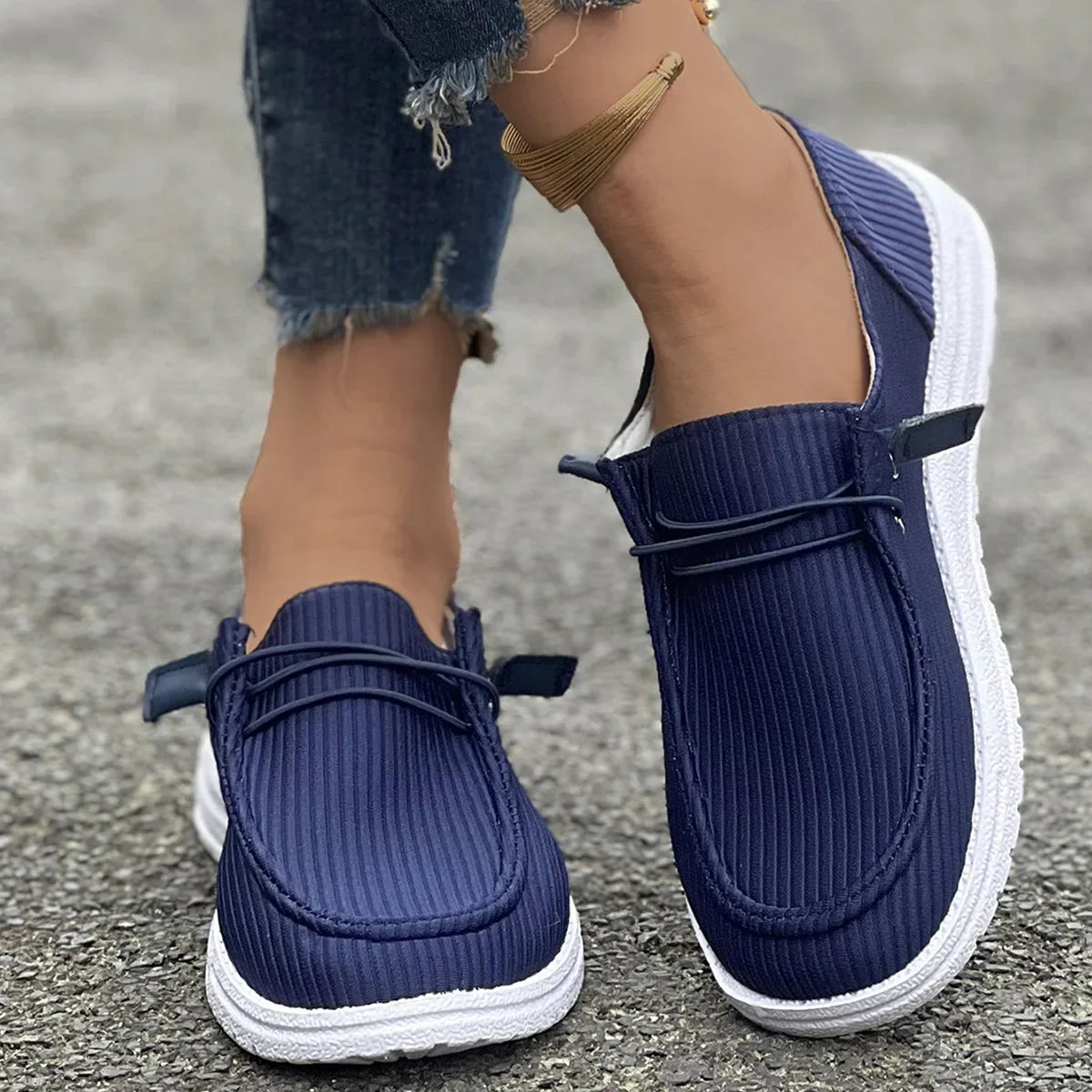 Anti-Slip Flat Casual Walking Spring Autumn Round Toe Plus Size Flats Loafers