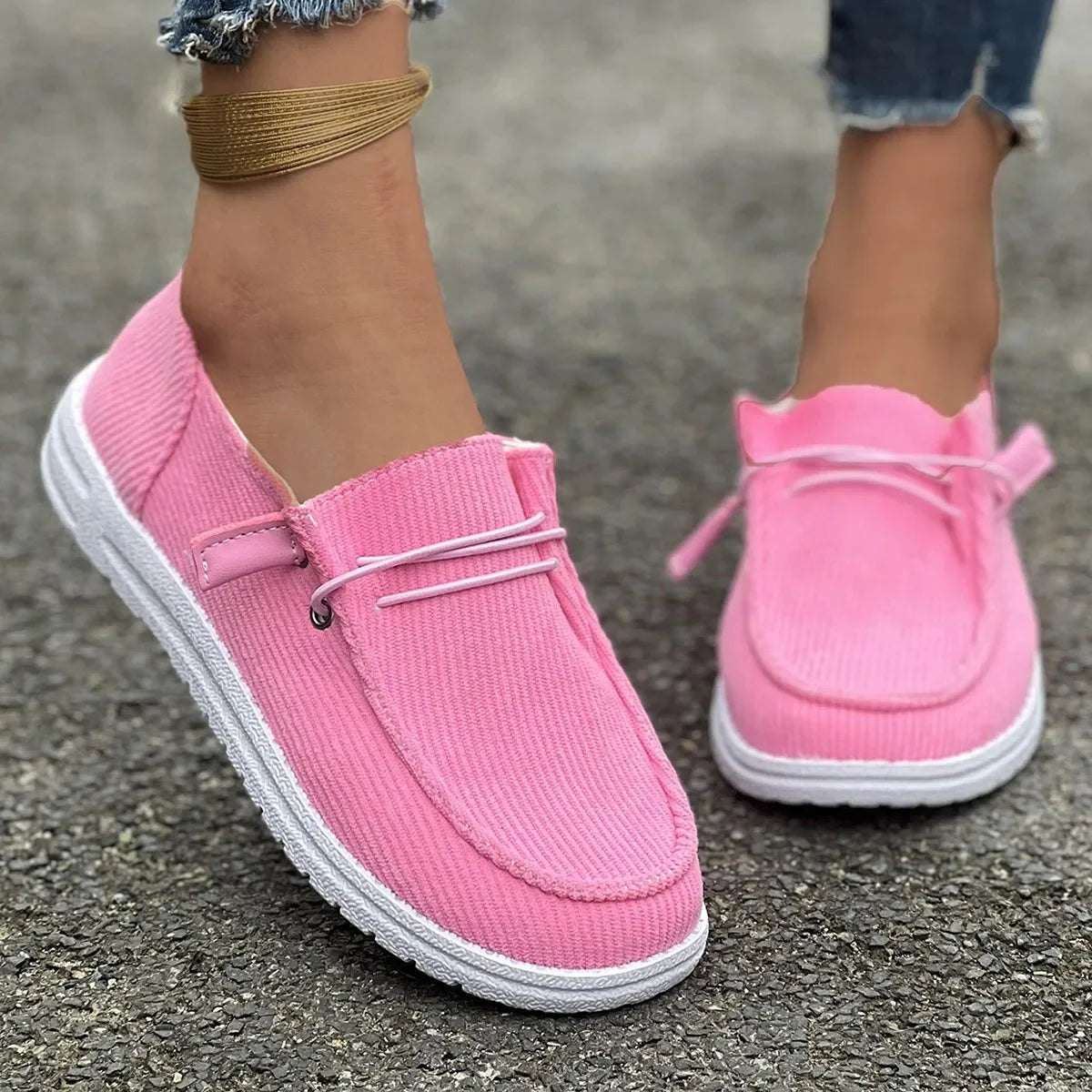 Anti-Slip Flat Casual Walking Spring Autumn Round Toe Plus Size Flats Loafers