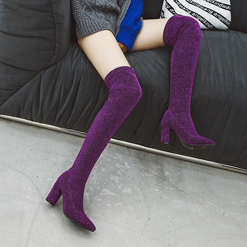 Stylish Elegant Trendy Comfortable Fashionable Chic Pointed Toe Knee High Boots Main image