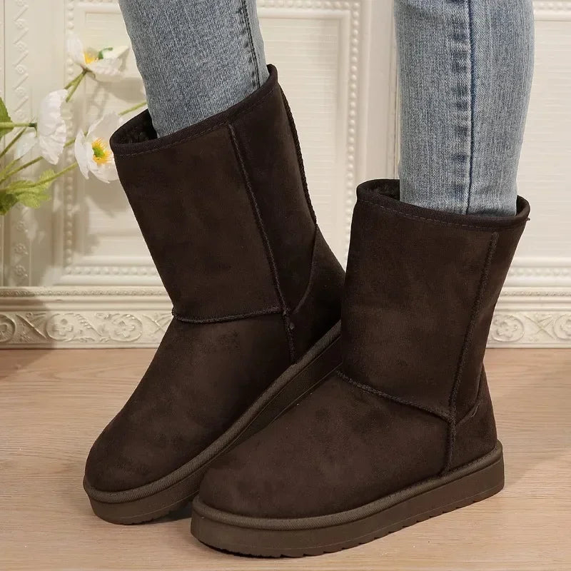 Plush and Thickening Winter Women's Boots 2024 Fashion Solid Colors Casual Snow Boots Large Size Platform Boot Botas De Mujer Main image