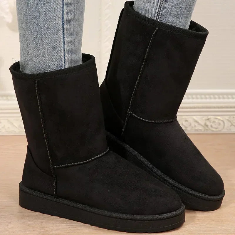 Plush and Thickening Winter Women's Boots 2024 Fashion Solid Colors Casual Snow Boots Large Size Platform Boot Botas De Mujer Secondary image
