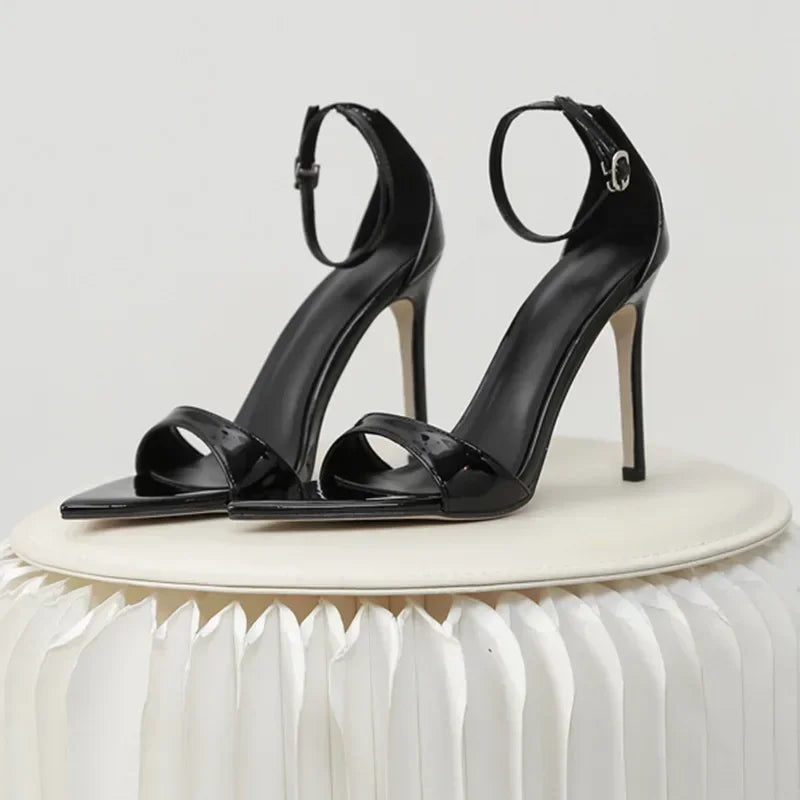 Pointed Patent Leather Open Toe Buckle Strap Thin High-heeled Party High Heel Main image