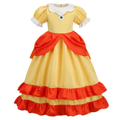 Princess Cosplay Peach Dress Accessories Halloween Role Play Carnival Birthday Kid Costume