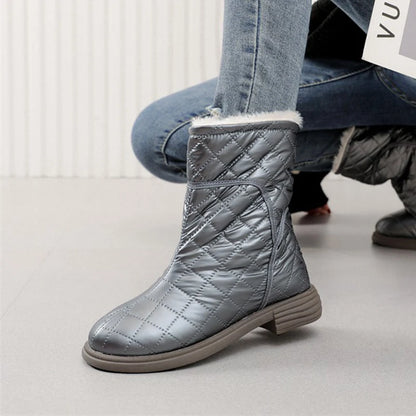 Flat Fashion Warm Plush Velvet Cotton Winter Short Snow Boot