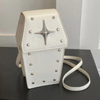 Retro Gothic Dark Personalized Casual Star Rivet PU Leather Women Halloween Handbag
