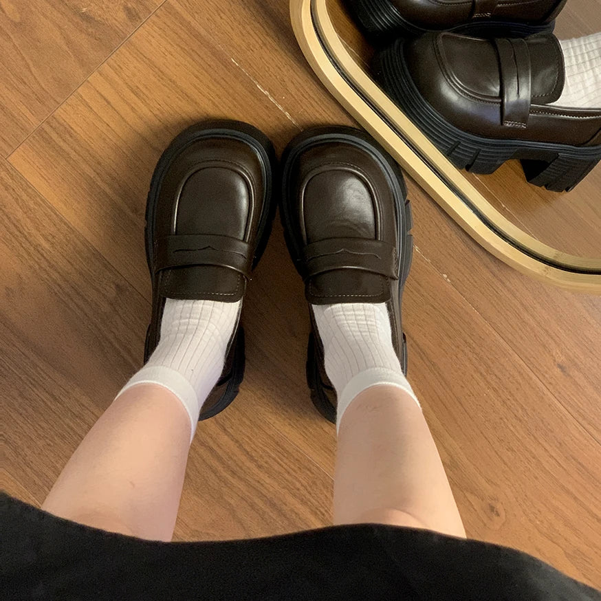 British Style Fur Platform Preppy All-Match Dress Creepers Autumn Oxfords Loafers Main image