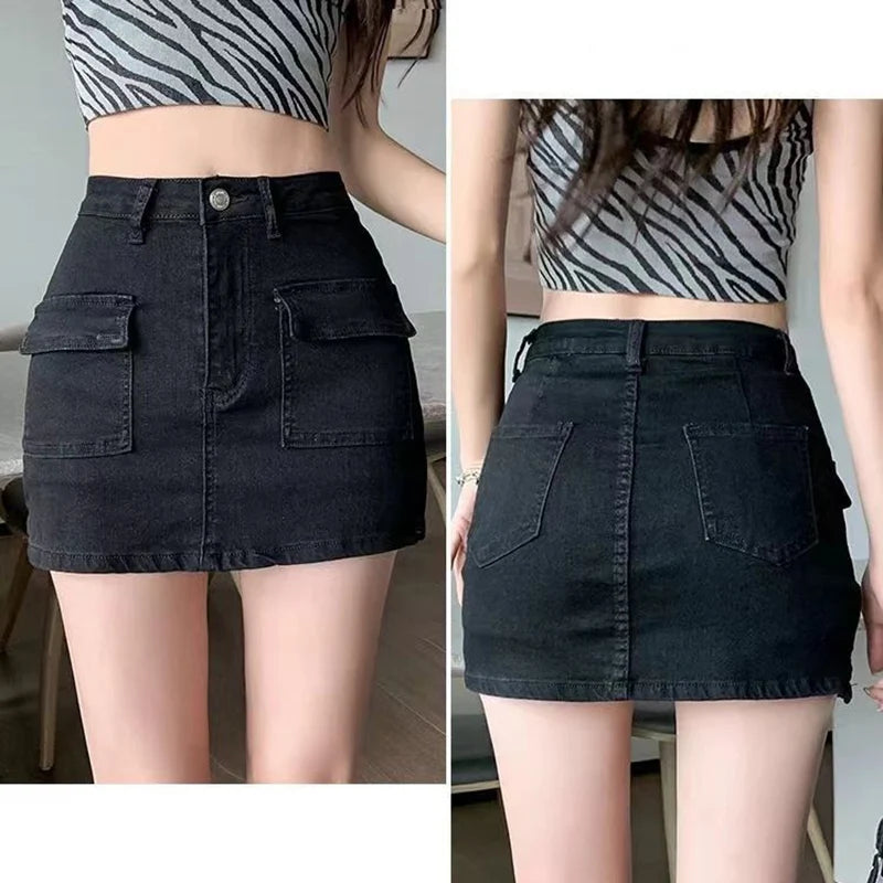 DressBetty - Tight High Waist  Side Split Denim Skirt